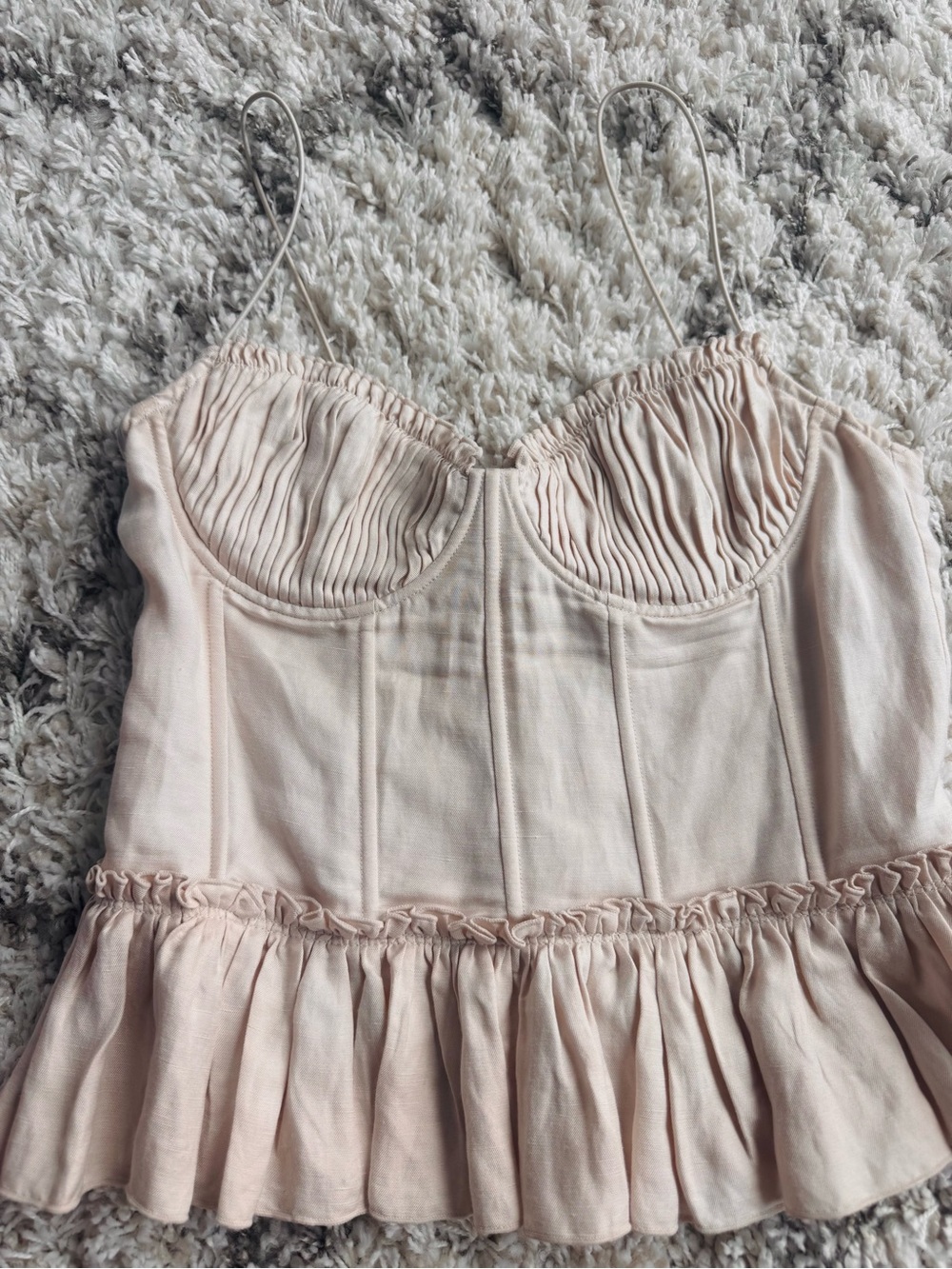 Blush Ruffle Bustier Cami Top - Size Small - Brock x H&M